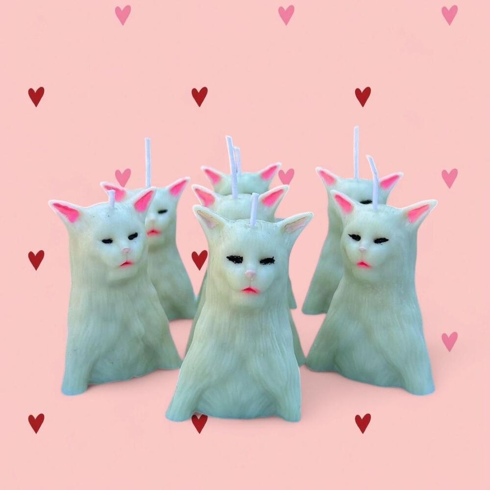 Handmade Cat Candle (Smudge the Cat)